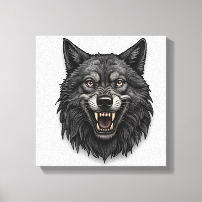 Wolf design canvas print (Front)