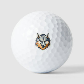 Wolf design golf balls