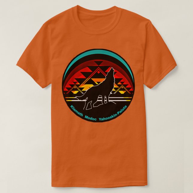 Wolf Design Klamath Tribes  T-Shirt (Design Front)