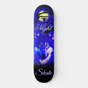 wolf design skateboard