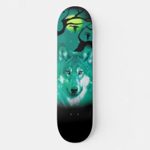 wolf design skateboard
