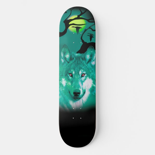 wolf design skateboard (Front)