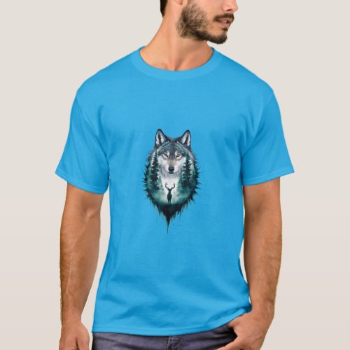 Wolf design T_shirt 