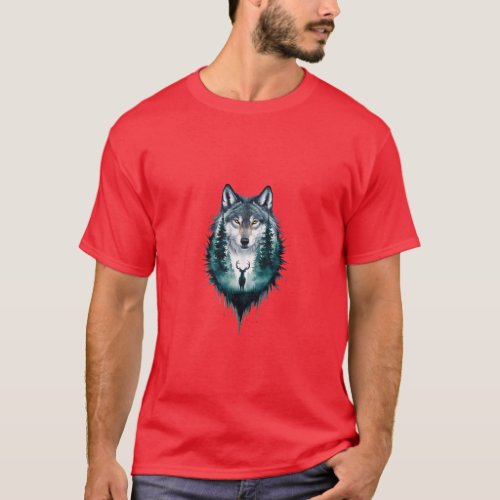 Wolf design T_shirt 