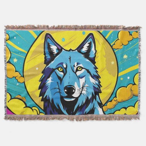 Wolf Design  Throw Blanket