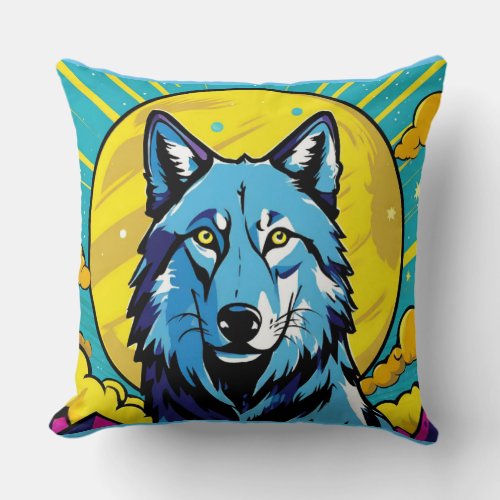 Wolf Design  Throw Pillow