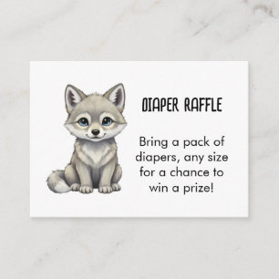Wolf Diaper Raffle Baby Shower Enclosure Card