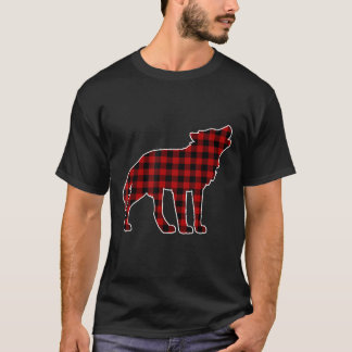 Wolf Dog Christmas Shirt Dog Buffalo Plaid T-Shirt