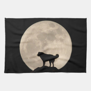 Wolf Dog Towel Sled Dog Lover Art Tea Towel Decor