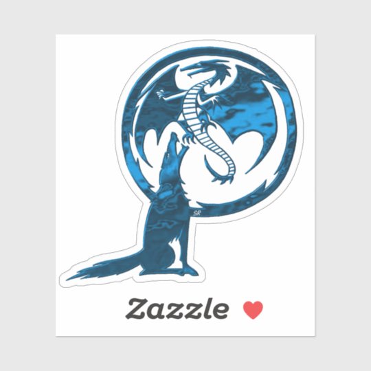 Wolf & Dragon Blue contour sticker