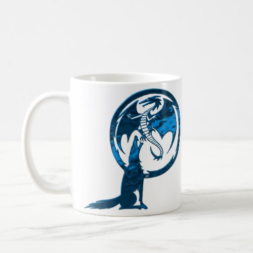 Wolf  Dragon blue mug