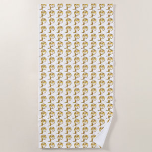 Wolf & Dragon Gold beach towel