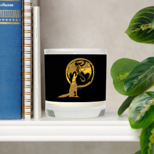 Wolf & Dragon gold black candle