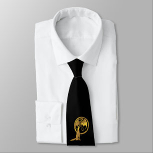 Wolf & Dragon gold black necktie