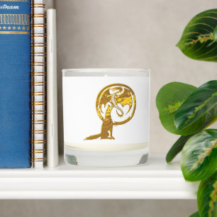 Wolf & Dragon gold white candle
