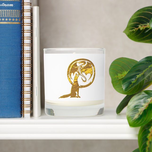 Wolf & Dragon gold white candle (Shelf)