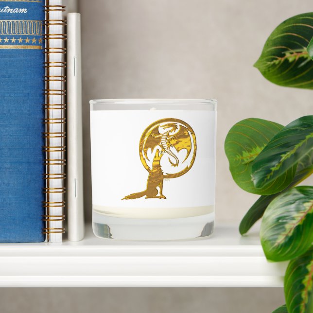 Wolf & Dragon gold white candle (Shelf)