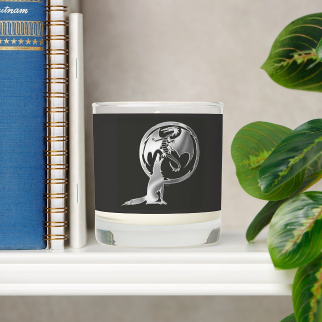 Wolf & Dragon pewter charcoal candle (Shelf)