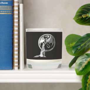 Wolf & Dragon pewter charcoal candle