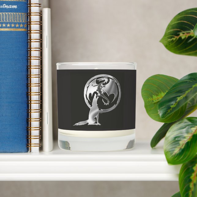 Wolf & Dragon pewter charcoal candle (Shelf)