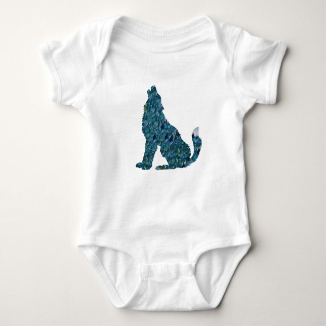 Wolf Drawing Jersey Bodysuit (Front)