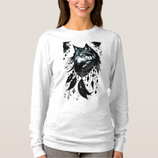 wolf, dreamcatcher, amulet, talisman, protection, T-Shirt