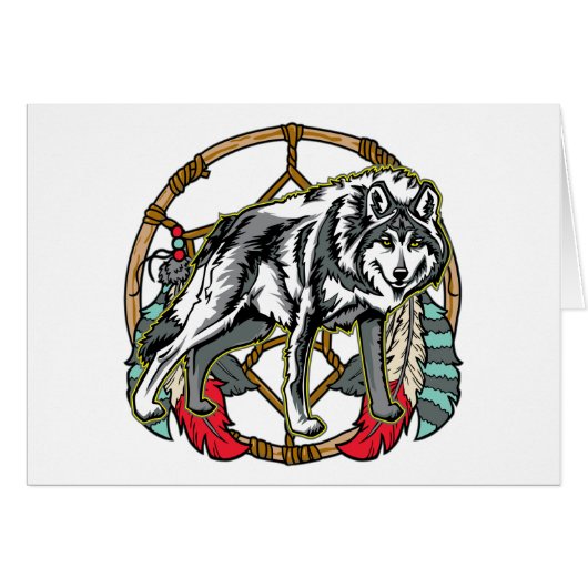 Wolf Dreamcatcher Cards (Front Horizontal)
