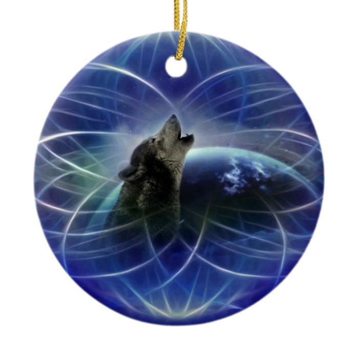 Wolf dreamcatcher christmas tree ornaments