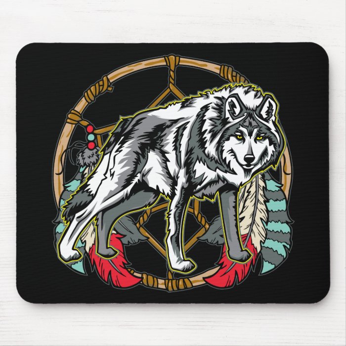 Wolf Dreamcatcher Mouse Pad