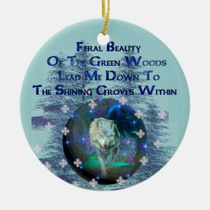 Wolf Dreams Gifts Ceramic Ornament