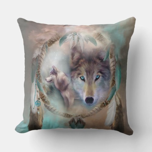 Wolf _ Dreams Of Peace Art Decorator Pillow