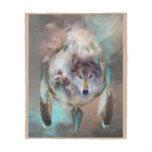 Wolf - Dreams Of Peace Art Fleece Blanket