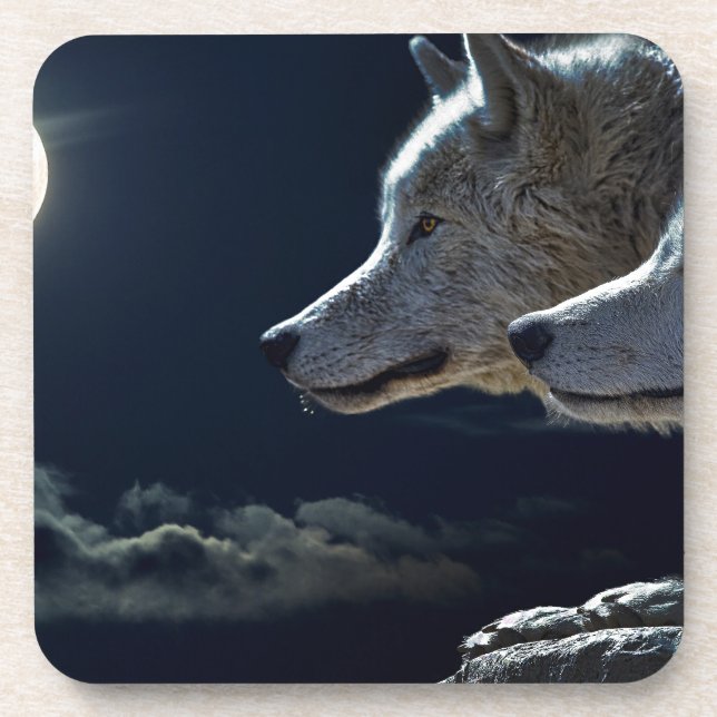Wolf  drink coaster (Front)