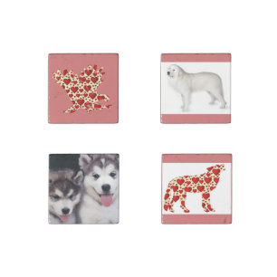 Wolf Eagle Dog Pet Heart Nature Animals Peace Love Stone Magnet