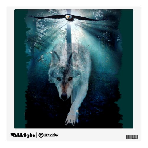 Wolf  Eagle Fantasy  Wildlife Art Wall Decal