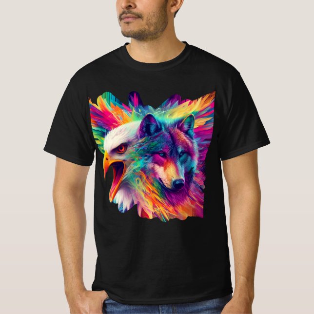 wolf,eagle,portrait T-Shirt (Front)