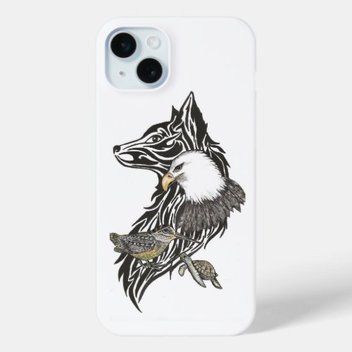 Wolf  Eagle Turtle Woodcock Animal Guides  iPhone 15 Plus Case