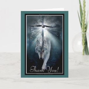 Wolf & Eagle Wildlife Art Thank You Card