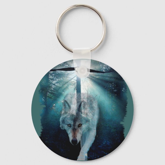 WOLF & EAGLE Wildlife Series Keychain (Front)