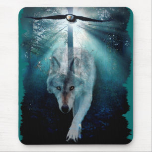 WOLF & EAGLE Wildlife Series Mouse Pad