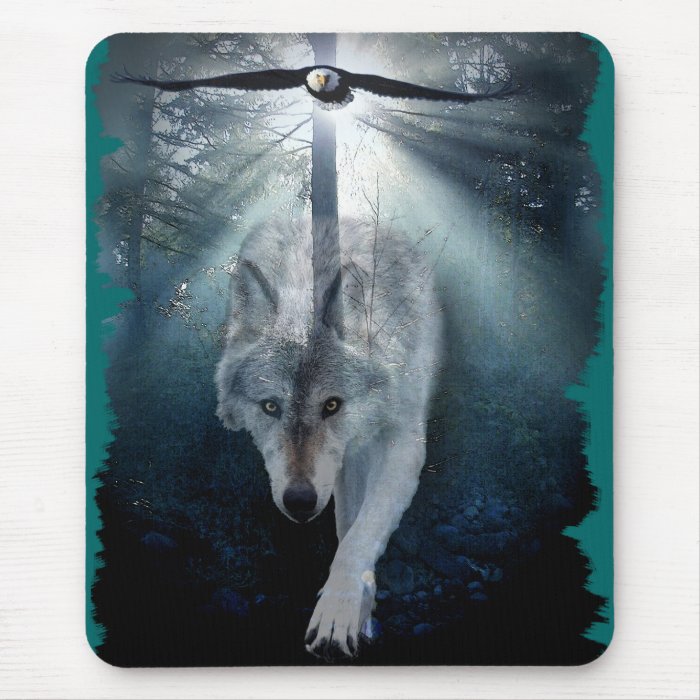 WOLF & EAGLE Wildlife Series Mouse Pads