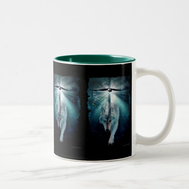 WOLF & EAGLE Wildlife Series Two-Tone Coffee Mug (Right)