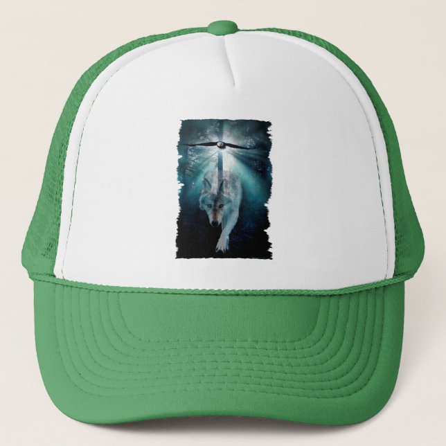 WOLF & EAGLE Wildlife Trucker Hat (Front)