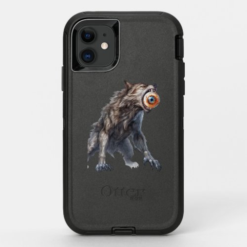 wolf eats halloween eye OtterBox defender iPhone 11 case