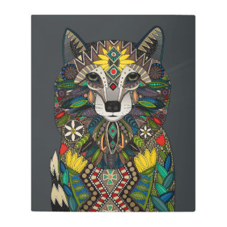 WOLF ebony Metal Print