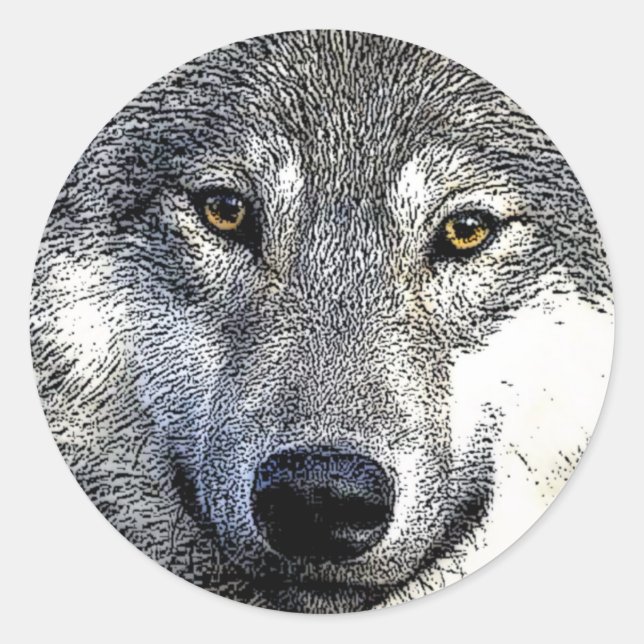 Wolf Eyes Artwork Classic Round Sticker (Front)
