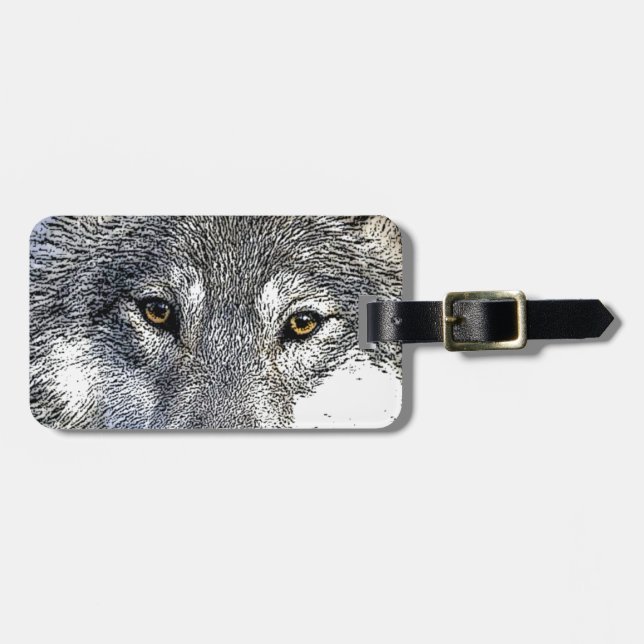 Wolf Eyes Artwork Luggage Tag (Front Horizontal)