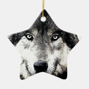 Wolf Eyes Ceramic Ornament