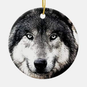 Wolf Eyes Ceramic Ornament