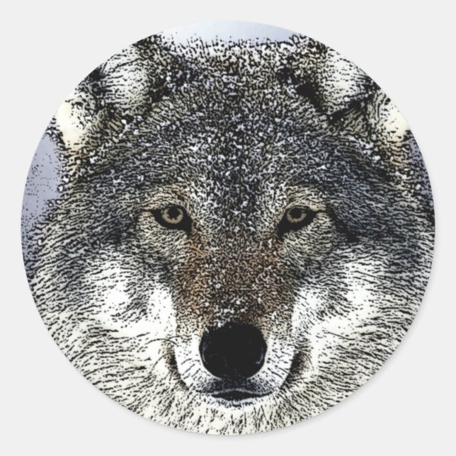 Wolf Eyes Classic Round Sticker (Front)